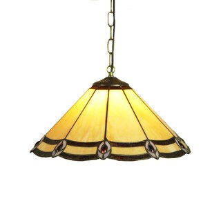 Precious Handcrafted Stained Glass Tiffany Style Hanging Lamp