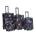 Rockland Las Vegas Black 4-piece Expandable Luggage Set
