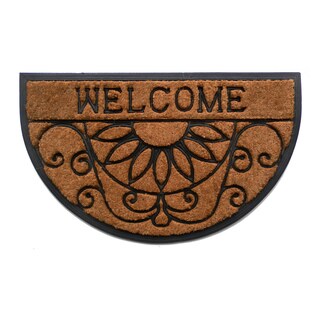 Tuff Brush Coir Rubber Welcome Scroll Mat (18 x 30)