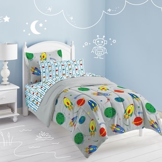 Space Rocket Twin-size 5-piece Bed in a Bag with Sheet Set