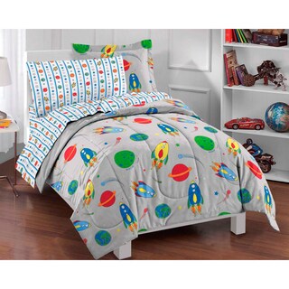 Space Rocket Twin-size 5-piece Bed in a Bag with Sheet Set
