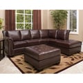Abbyson Living Glendale Premium Top-grain Leather Sectional Ottoman Set