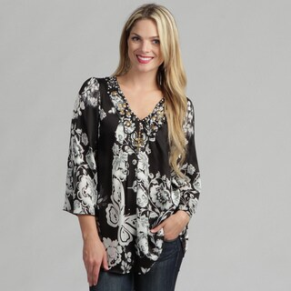 Sienna Rose Women's Black/ White Tunic Top