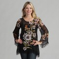 Sienna Rose Women's Black Lily Kaftan Tunic Top