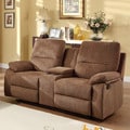 Corbridge Dark Brown Chenille Double Recliner Loveseat