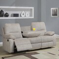 Corbridge Light Beige Chenille Double Recliner Sofa