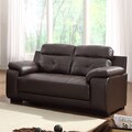 Arcata Brown Bonded Leather Loveseat