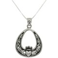 Carolina Glamour Collection Sterling Silver Celtic Claddagh Necklace