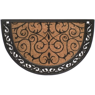 Tuff Brush Coir & Rubber Ornate Scroll Mat (2' x 3')