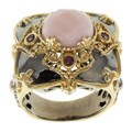 Michael Valitutti Two-tone Silver Pink Opal Ring