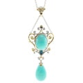 Michael Valitutti Two-tone Amazinite and London Blue Topaz Pendant Necklace