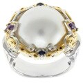 Michael Valitutti Two-Tone Mabe Pearl and Amethyst Ring
