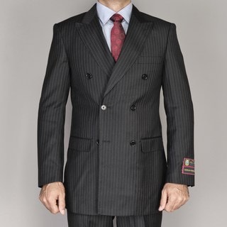 Giorgio Fiorelli Men's Black Pin Stripe Double Breasted Suit