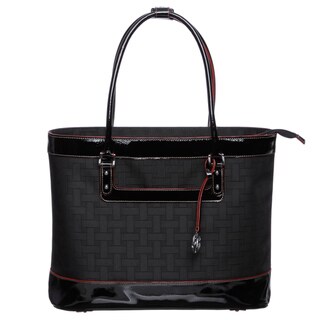 Johnston & Murphy Women's 'Mallory' Black Weave Pattern Laptop Tote Bag