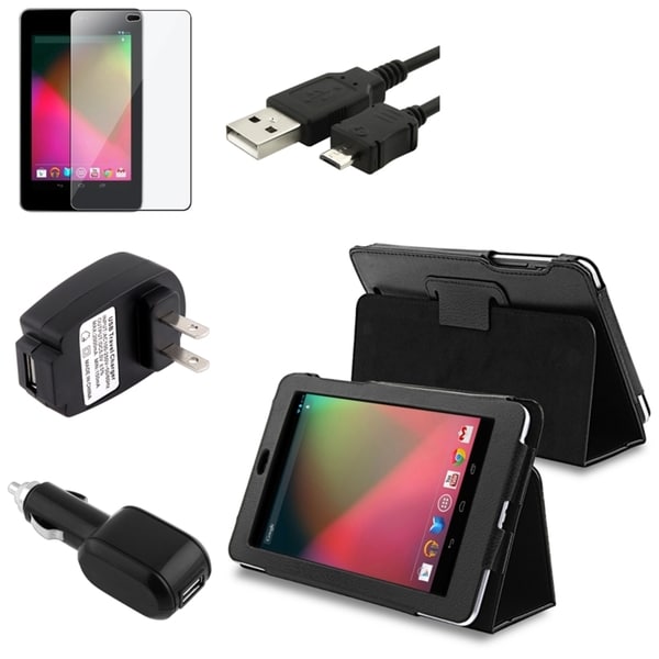 BasAcc Leather Case/ Charger/ Protector/ Cable for Google Nexus 7