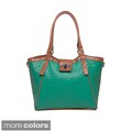 Mondani Cerene Ostrich Embossed Double Handle Tote Bag