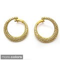 Sonia Bitton 14k Gold Designer Cape Diamond Circle Earrings