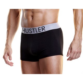 Hustler Men's Logo Black Microfiber Trunks (Set of 2)-Image