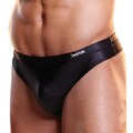 I-Image Wet Look Black Thong (Set of 2)