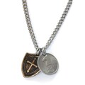 Brass Men's Horse and Shield Necklace