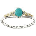 Michael Valitutti Two-tone Kingman Turquoise Hinged Bangle