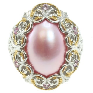 Michael Valitutti Two-Tone Pink Mabe Pearl Ring (12-16 mm)