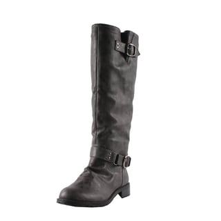 Elegant by Beston Women's 'Dillian-7' Black Riding Boots