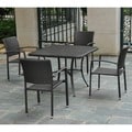 Barcelona 39-inch Square Table with 4 Arm Chairs