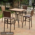 Barcelona 32-inch Square Bar Height Bistro Group Table with 4 Chairs