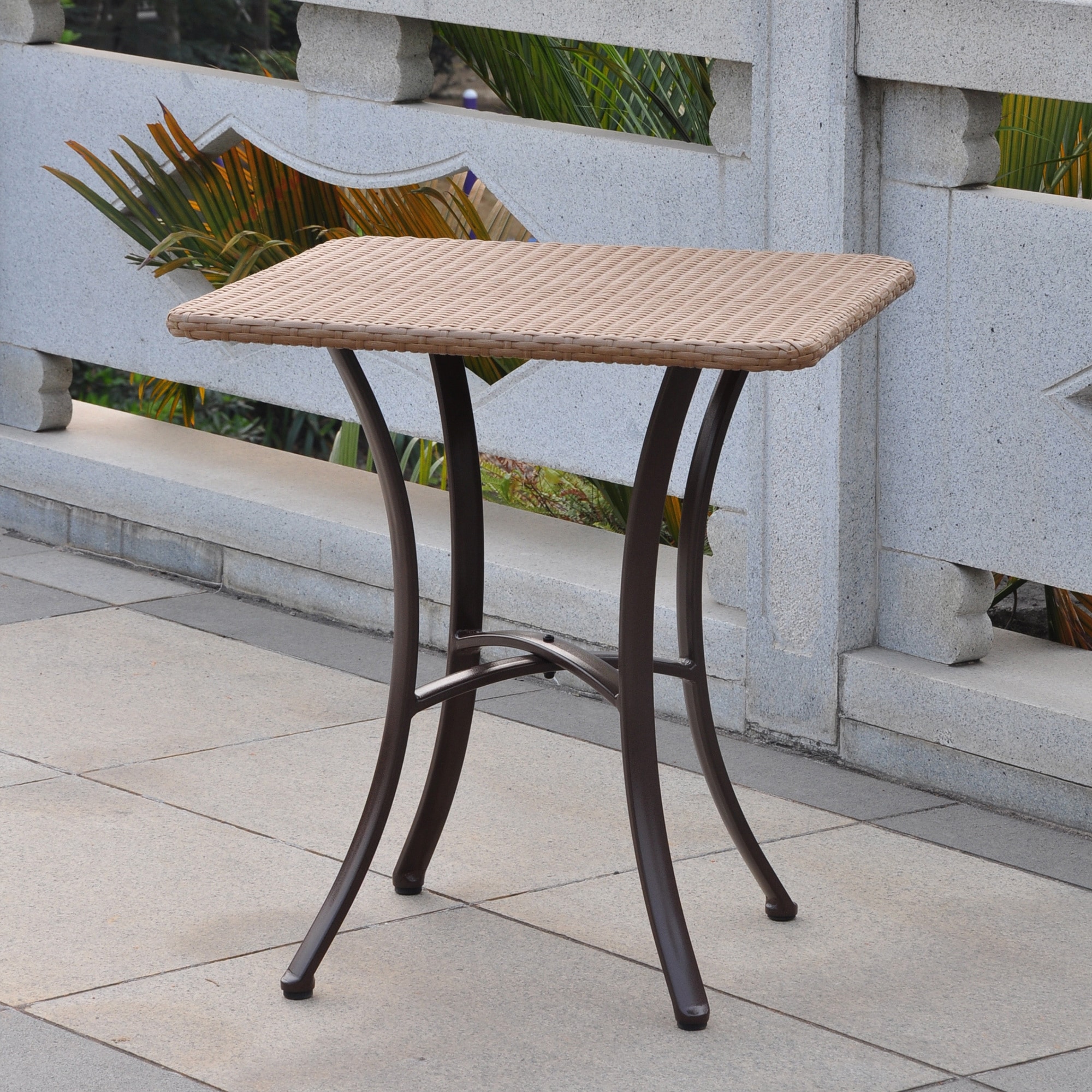 Barcelona Resin Wicker Outdoor 28 inch Square Bistro Table