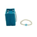 Junior Jewels 14K Gold Bead, White Freshwater Pearl and Blue Crystal Baby Bracelet (7.5 mm)