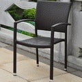 Barcelona Resin Wicker Square Back Outdoor Stackable Armchair