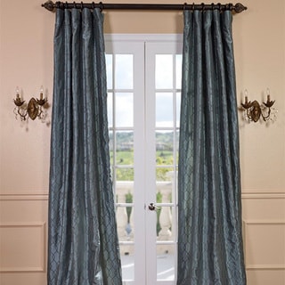 Meridian Silver Blue Faux Silk Curtain