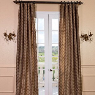 Motif Toffee Faux Silk Curtain Panel