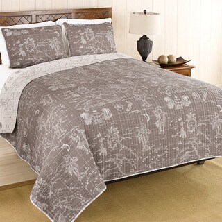 Tommy Bahama Map Print 3-piece Quilt Set