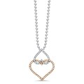 14k White and Yellow Gold 5/8ct TDW Diamond Double Heart Pendant (JK, I2-I3)