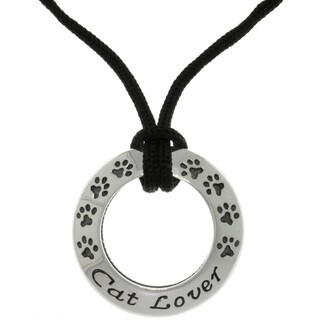 Carolina Glamour Collection Sterling Silver 'Cat Lover' Ring Pendant Necklace