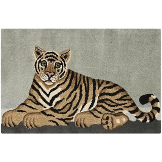 Handmade Safavieh Wildlife Tiger Wool Rug (2' x 3')