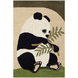 Handmade Safavieh Wildlife Panda Wool Rug (2' x 3')