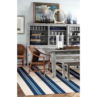 Handmade Barclay Butera Awning Stripe Oxford Rug (3'6 x 5'6)