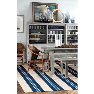 Handmade Barclay Butera Awning Stripe Oxford Rug (7'9 x 10'10)