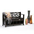 Lancaster Espresso Brown Entryway Storage Bench with Drawers & Cubbies