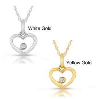 14k Gold Diamond Heart Pendant (GH, I1-I2)