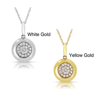 14k Gold 1/5ct TDW Diamond Halo Circle Pendant (GH, I1-I2)