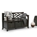 Nolan Espresso Brown Entryway Storage Bench with Basket Storage