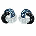 De Couer Silver 1/5ct TDW Blue, Black & White Diamond Love Knot Earring (H-I, I2)