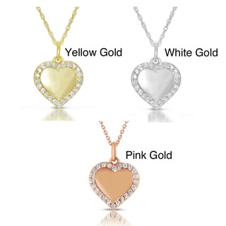 14k Gold 1/4ct TDW Diamond Heart Pendant (GH, I1)