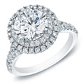 14k White Gold 1 5/8ct TDW Double Halo Diamond Engagement Ring
