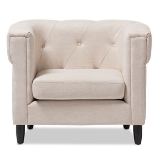 Baxton Studio Cortland Beige Linen Modern Chair