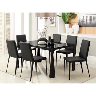 Enitial Lab Basuki 7-piece BlackTempered Glass Dining Set